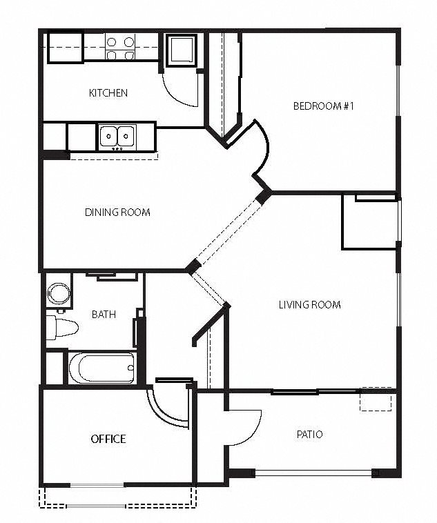 One bedroom floor plan